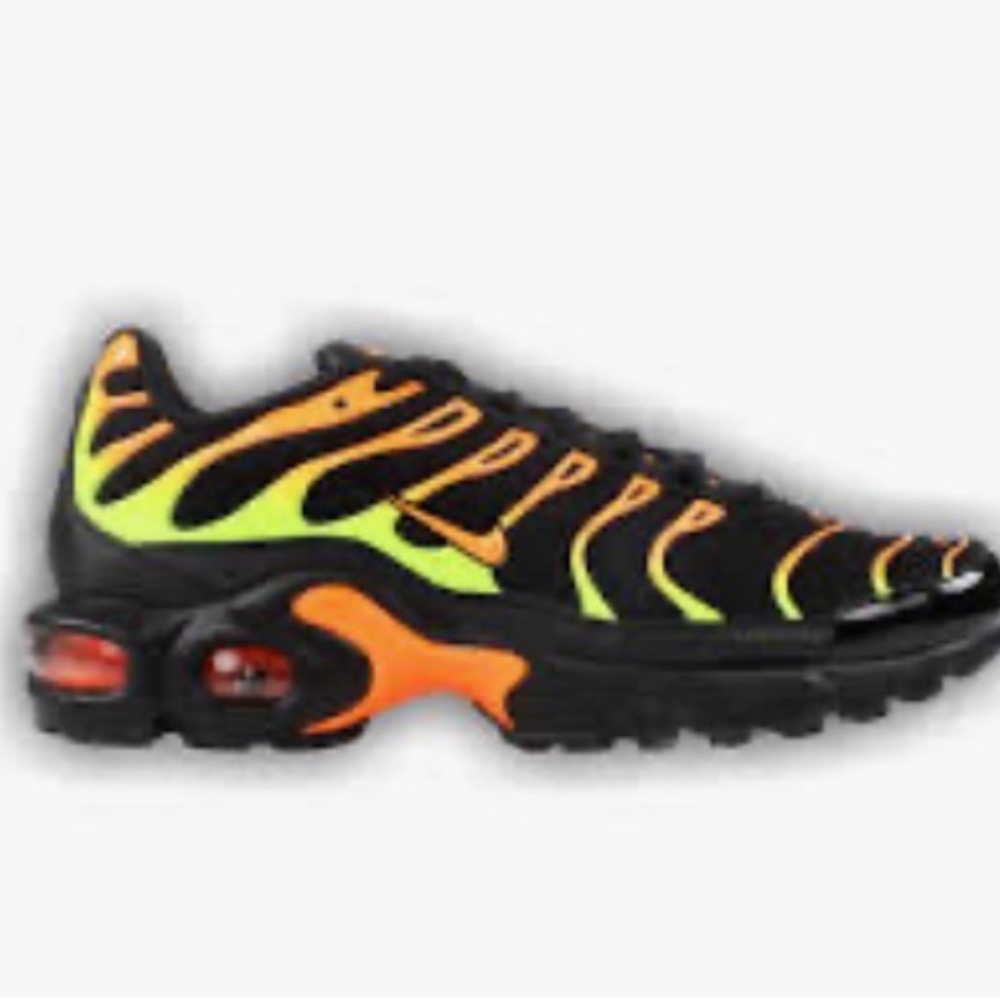 Nike kids Black Sneakers with Neon Green & Orange Highlights